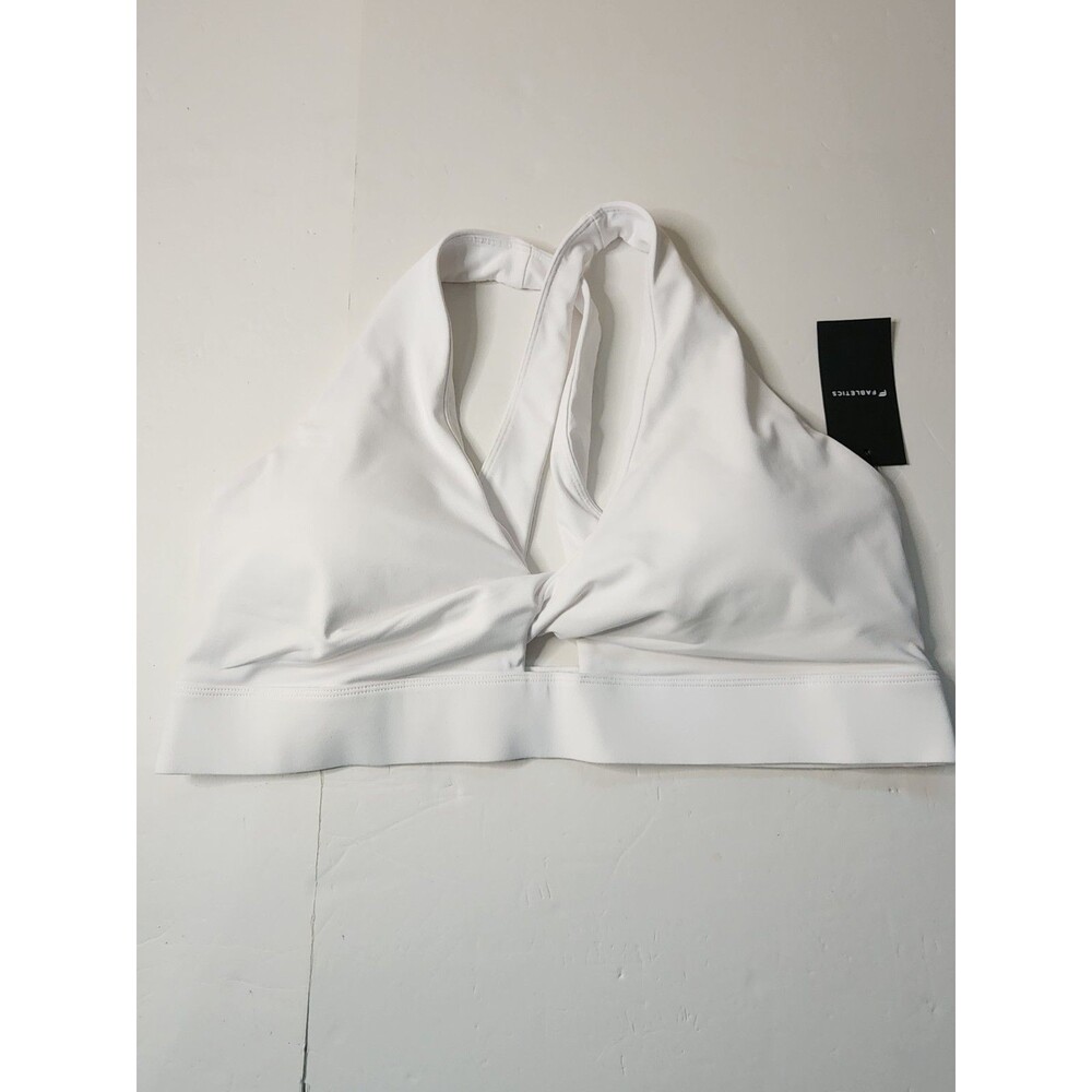Fabletics Oasis Twist Front Medium Impact Sports Bra Womens 3X White
